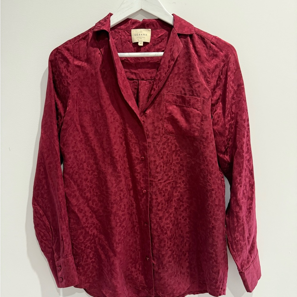 Red Burgundy silk shirt